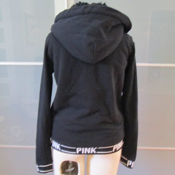*SOLD* PINK Victoria's Secret Faux Fur Lined Hoodie - Picture 3 of 6